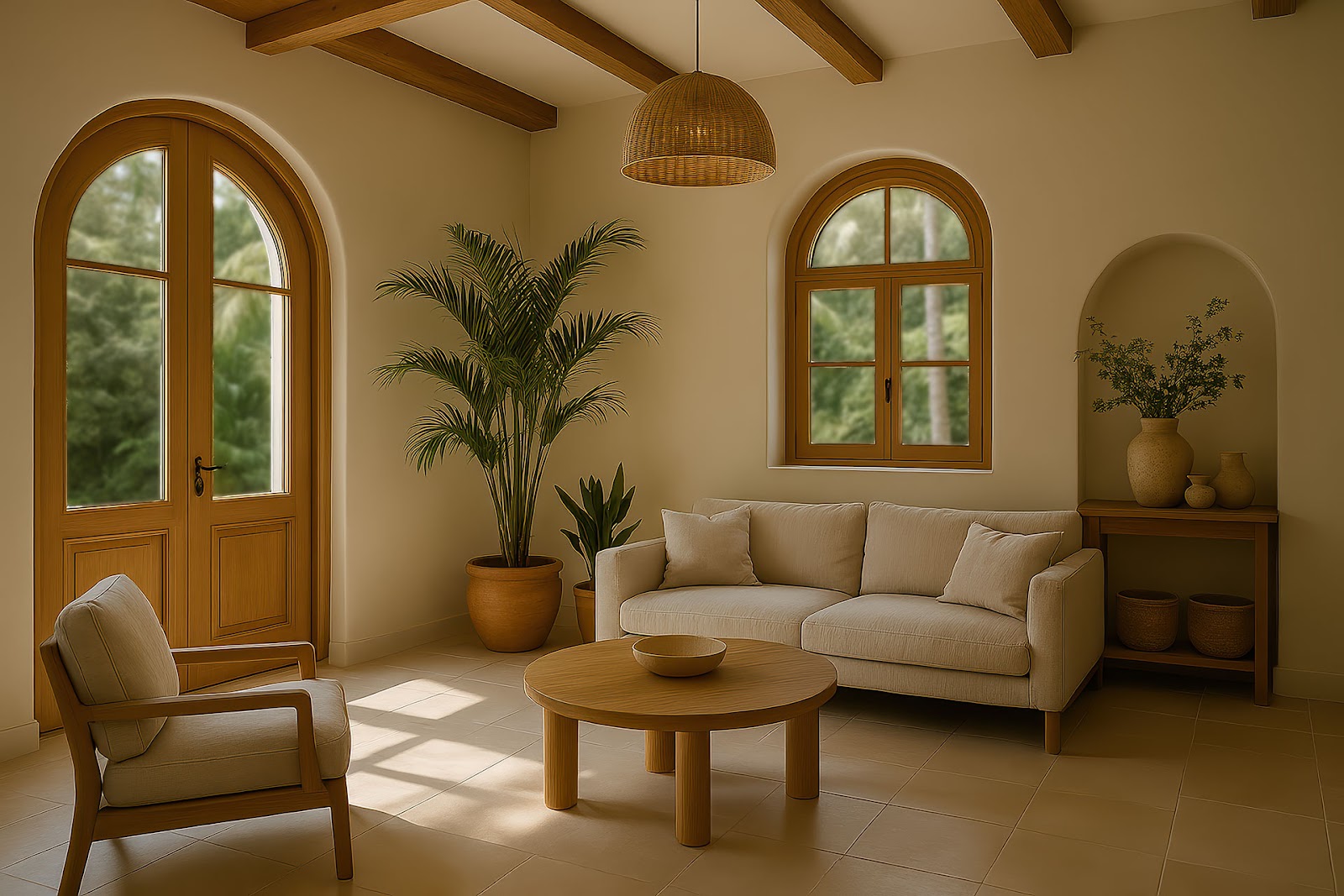Heat pump heating system in Mediterranean villa
